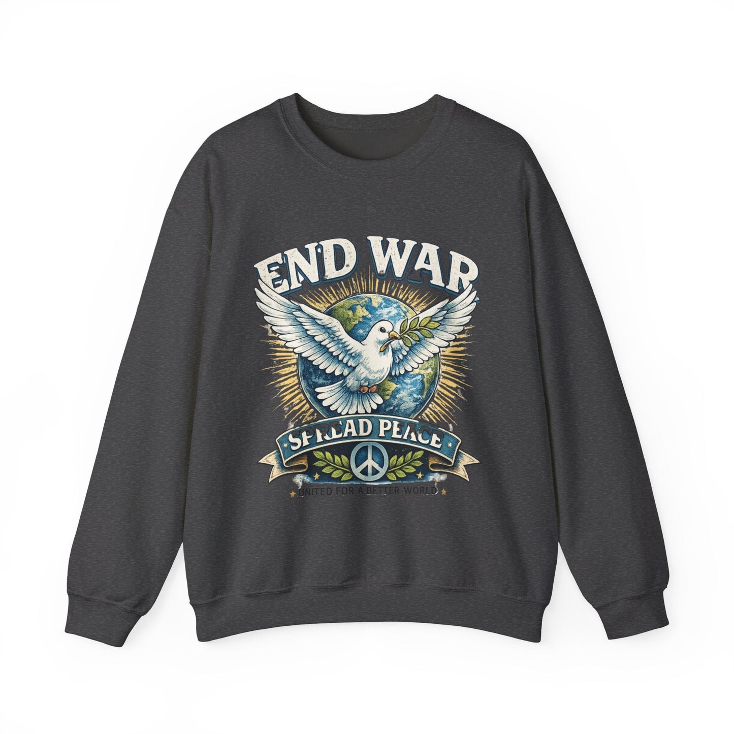 End War Spread Peace Vintage Dove Sweatshirt – Unisex Classic Crewneck - JennyCool