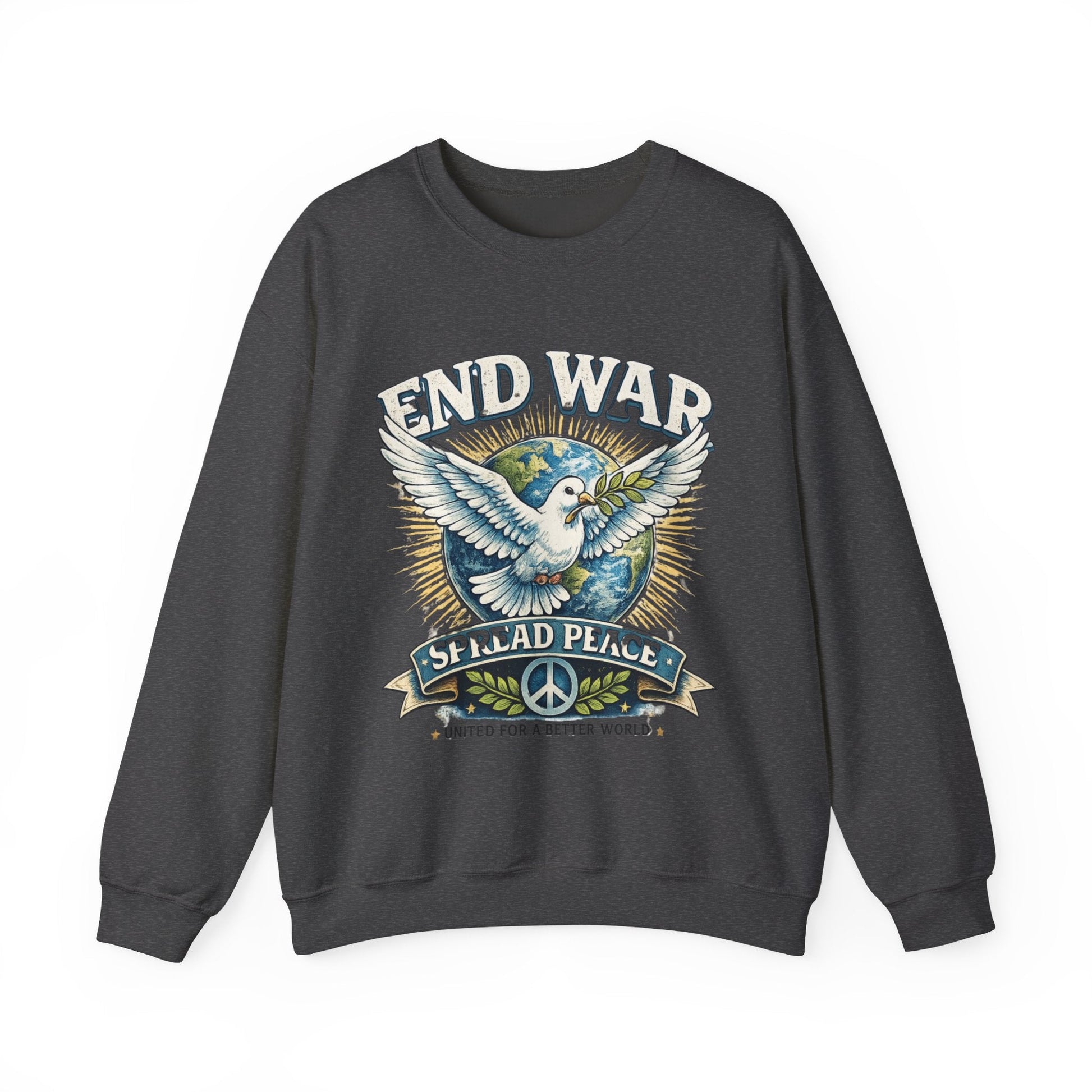 End War Spread Peace Vintage Dove Sweatshirt – Unisex Classic Crewneck - JennyCool