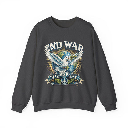 End War Spread Peace Vintage Dove Sweatshirt – Unisex Classic Crewneck - JennyCool