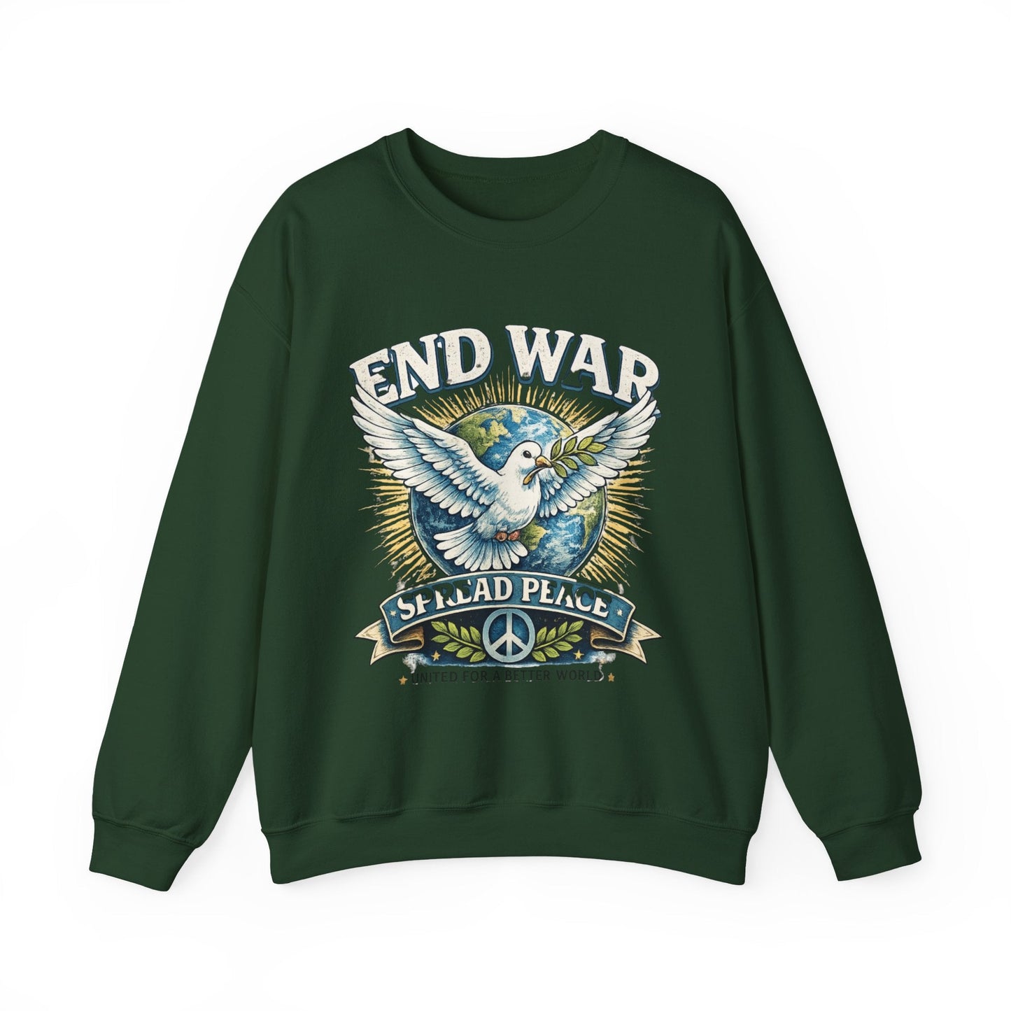 End War Spread Peace Vintage Dove Sweatshirt – Unisex Classic Crewneck - JennyCool