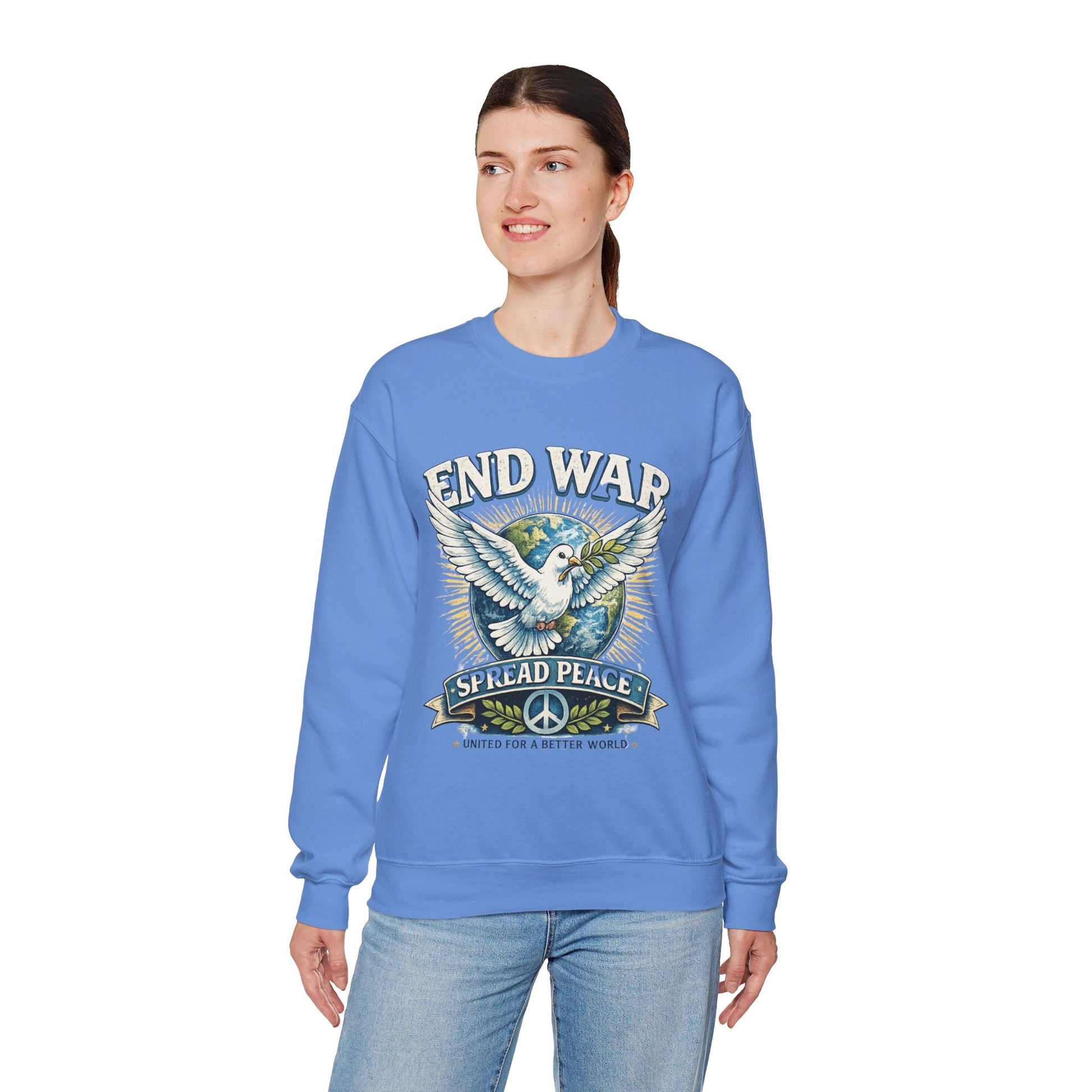 End War Spread Peace Vintage Dove Sweatshirt – Unisex Classic Crewneck - JennyCool