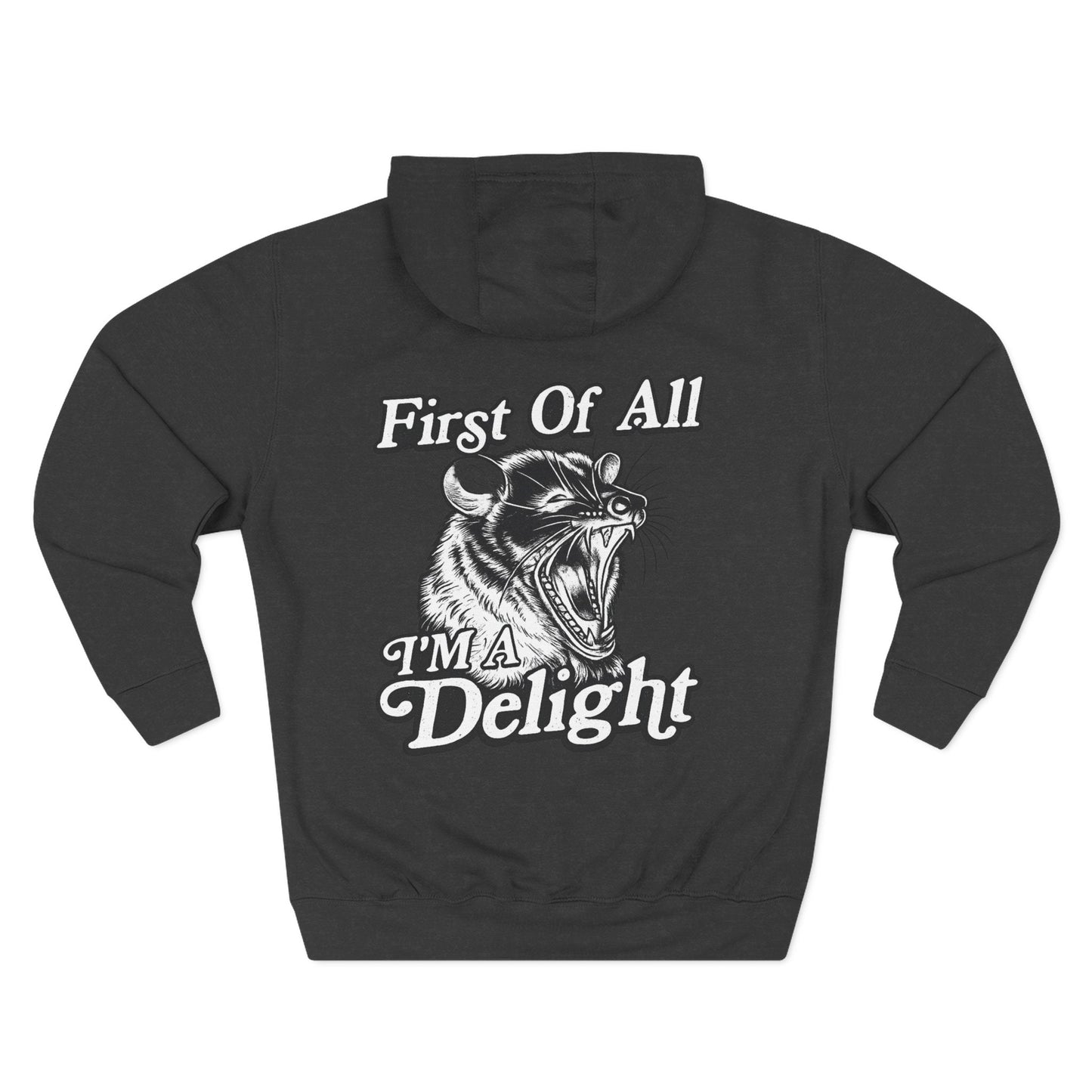 First Of All I’m A Delight Graphic Sweatshirt – Front & Back Rat Design Crewneck - JennyCool