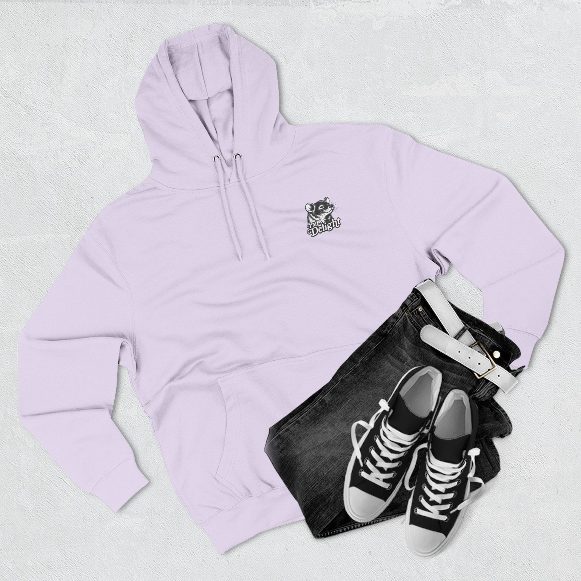 First Of All I’m A Delight Graphic Sweatshirt – Front & Back Rat Design Crewneck - JennyCool