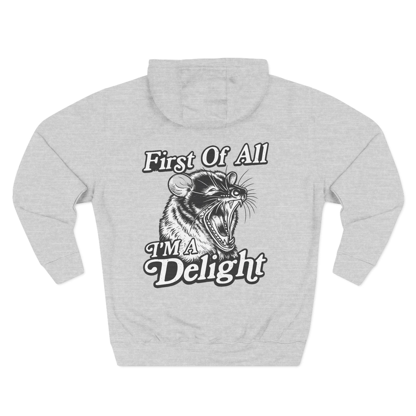First Of All I’m A Delight Graphic Sweatshirt – Front & Back Rat Design Crewneck - JennyCool