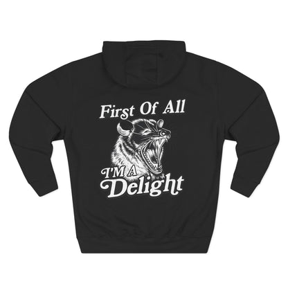 First Of All I’m A Delight Graphic Sweatshirt – Front & Back Rat Design Crewneck - JennyCool