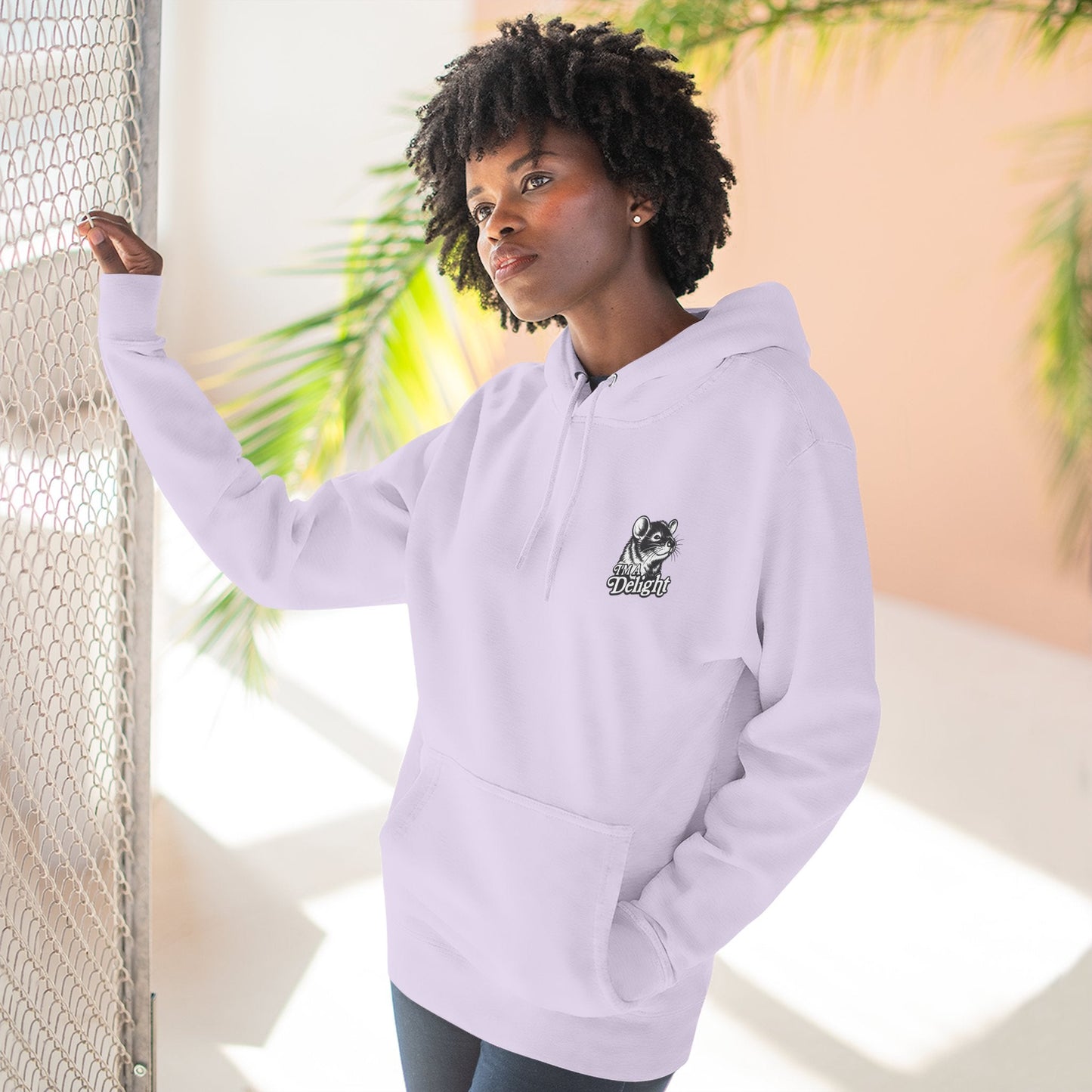 First Of All I’m A Delight Graphic Sweatshirt – Front & Back Rat Design Crewneck - JennyCool