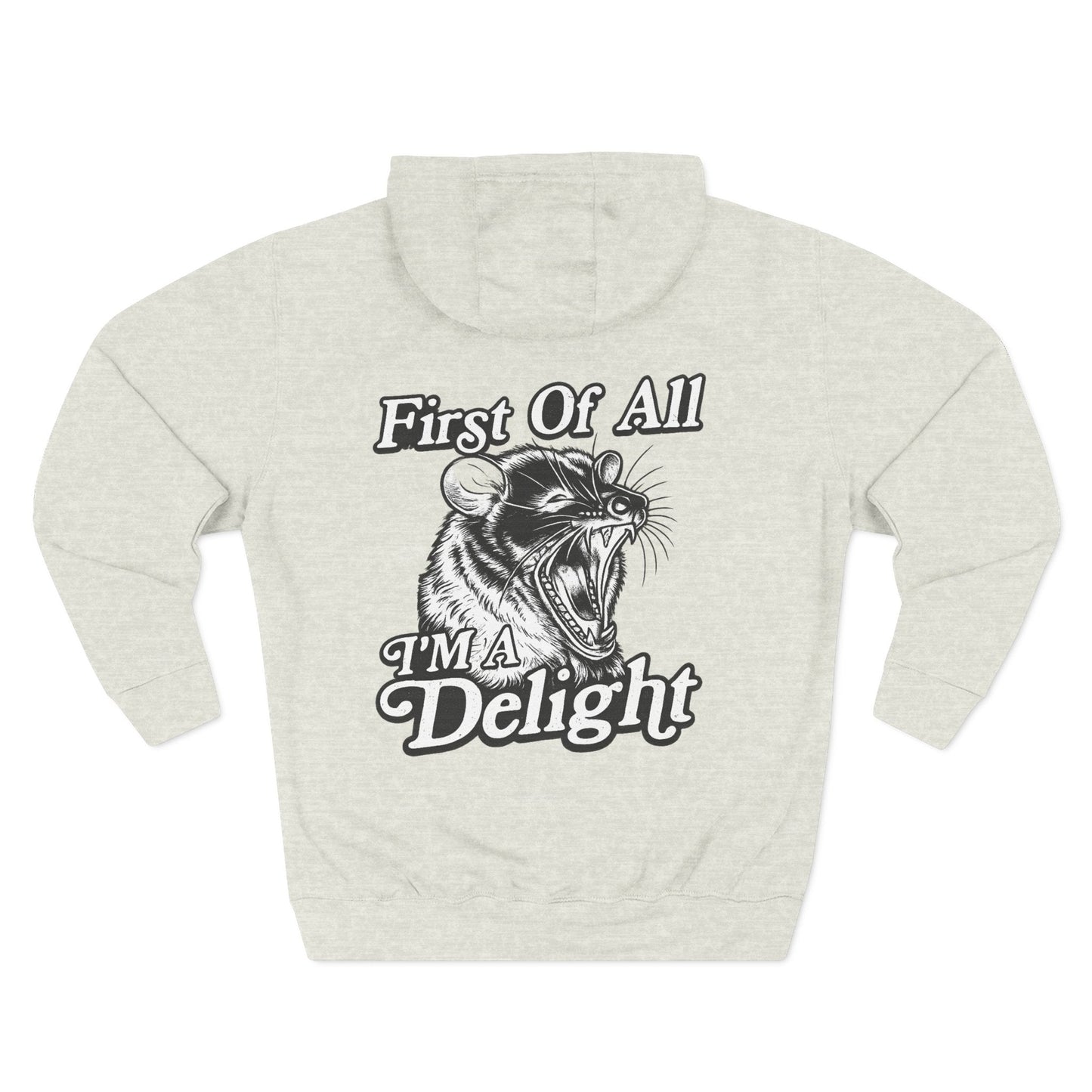 First Of All I’m A Delight Graphic Sweatshirt – Front & Back Rat Design Crewneck - JennyCool