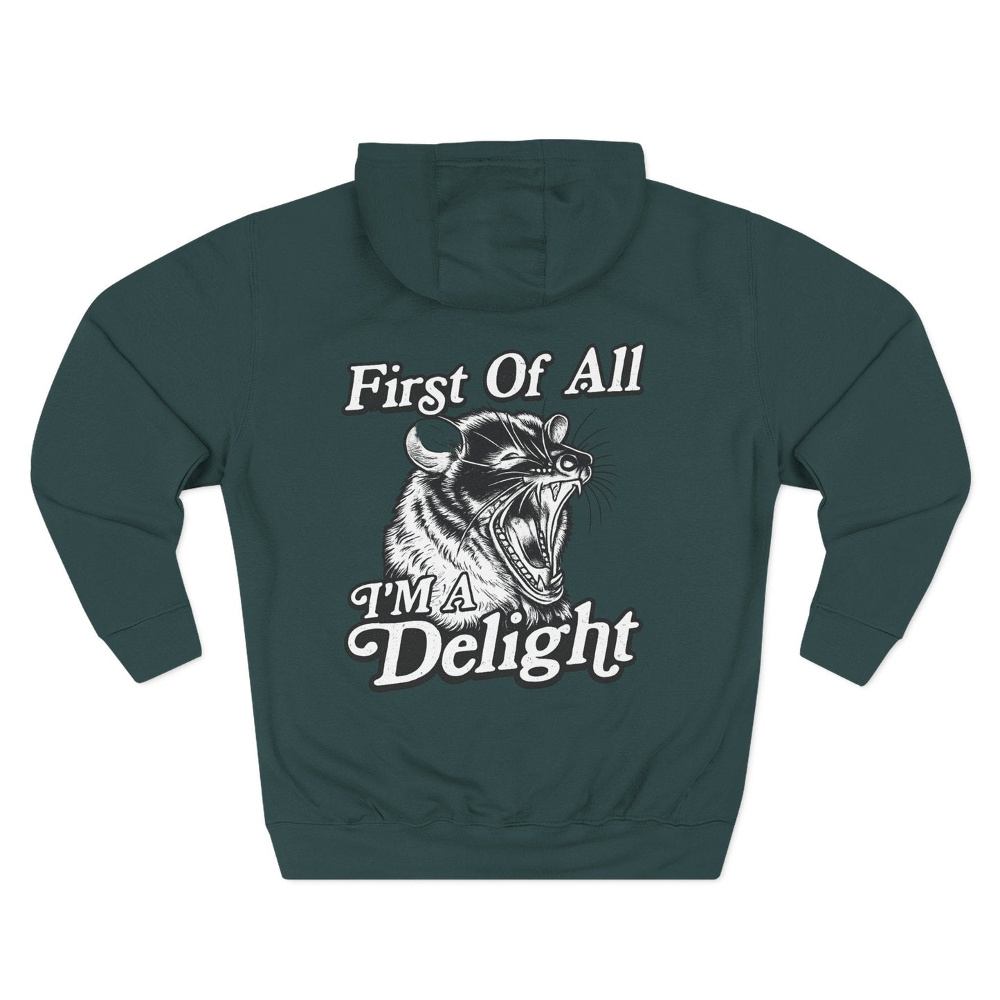 First Of All I’m A Delight Graphic Sweatshirt – Front & Back Rat Design Crewneck - JennyCool