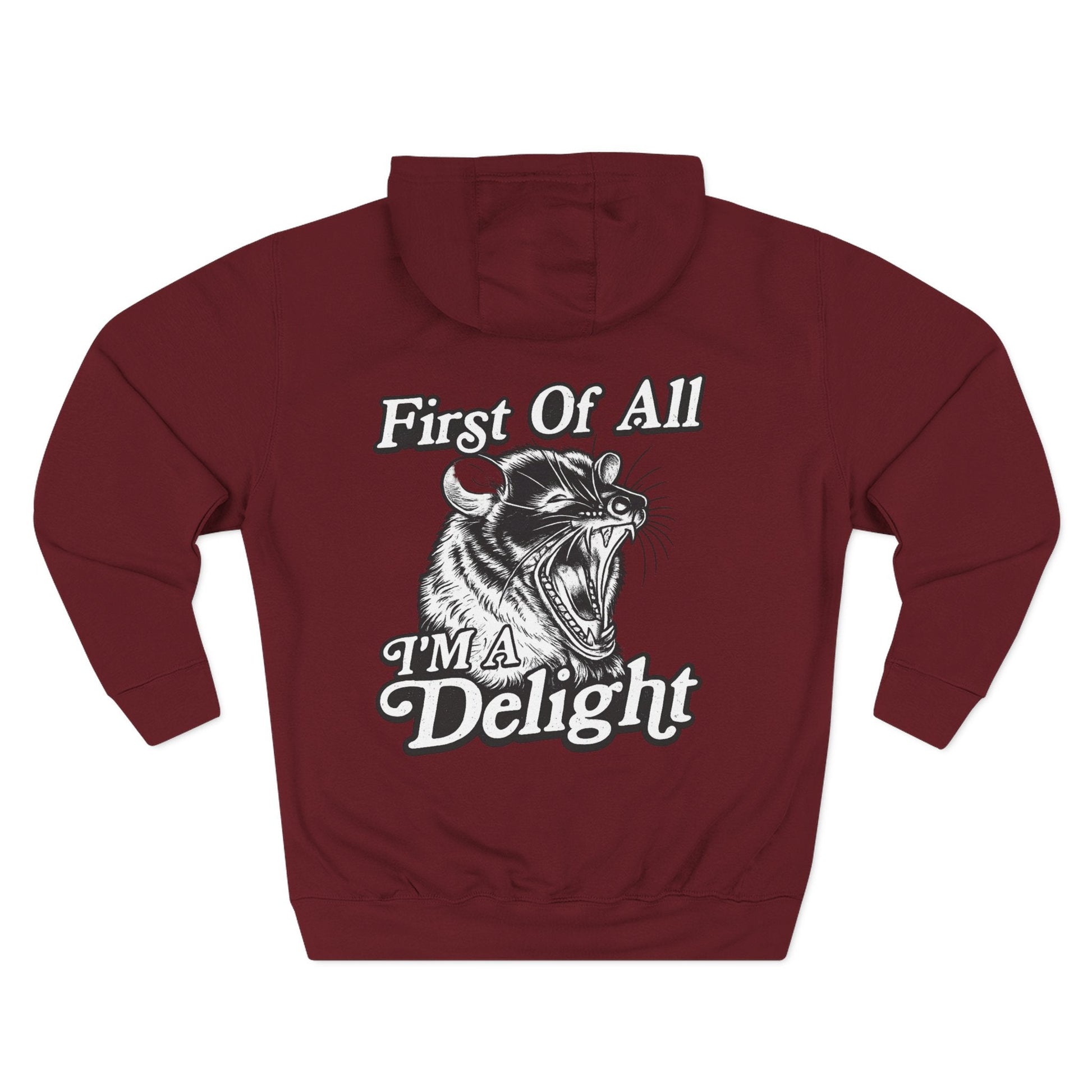 First Of All I’m A Delight Graphic Sweatshirt – Front & Back Rat Design Crewneck - JennyCool