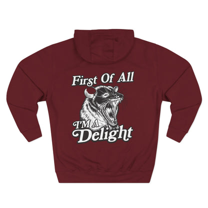 First Of All I’m A Delight Graphic Sweatshirt – Front & Back Rat Design Crewneck - JennyCool