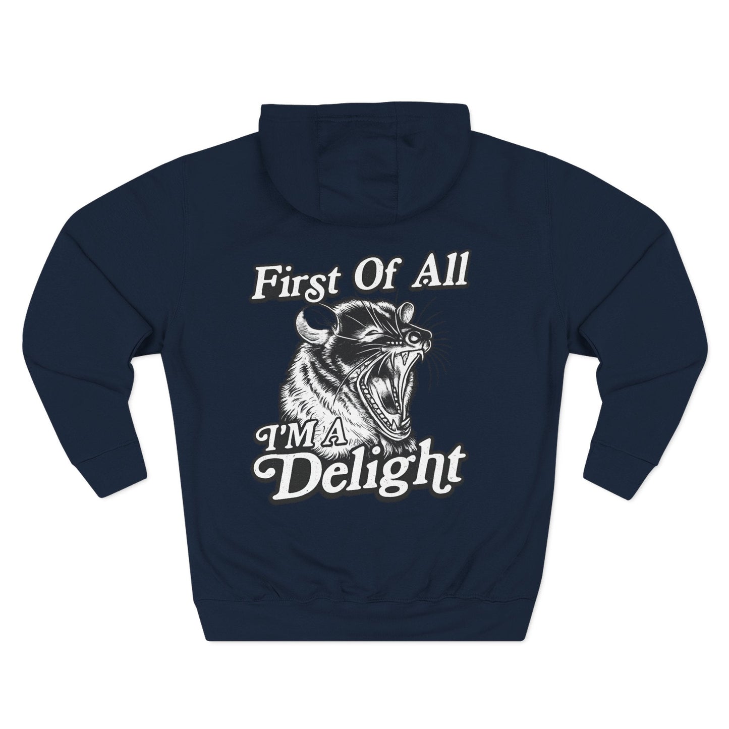 First Of All I’m A Delight Graphic Sweatshirt – Front & Back Rat Design Crewneck - JennyCool