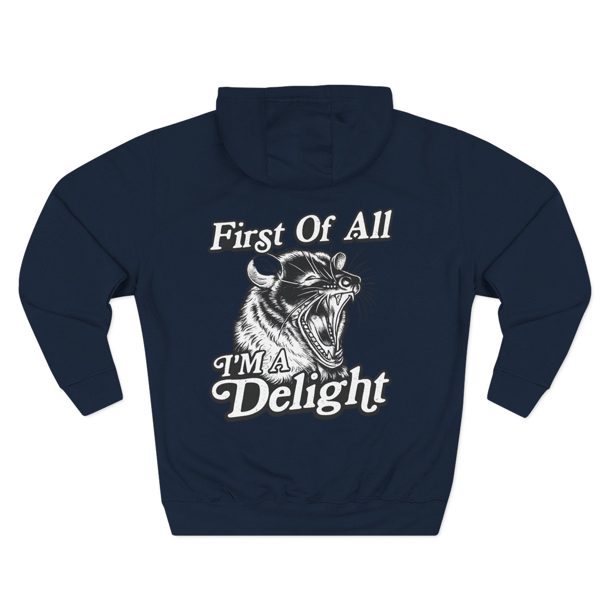 First Of All I’m A Delight Graphic Sweatshirt – Front & Back Rat Design Crewneck - JennyCool