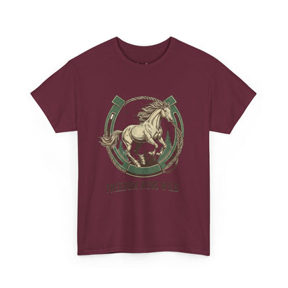 Freedom Runs Wild Horse Graphic T-Shirt – Vintage Western Men’s Tee - JennyCool