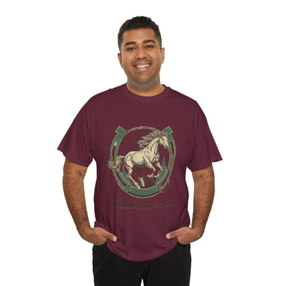 Freedom Runs Wild Horse Graphic T-Shirt – Vintage Western Men’s Tee - JennyCool