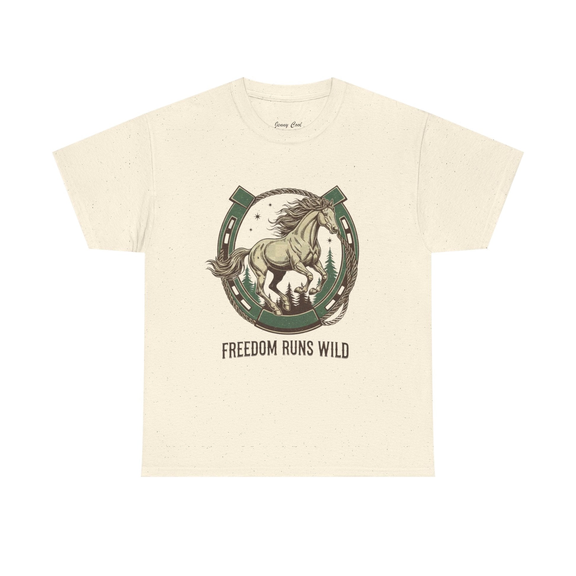 Freedom Runs Wild Horse Graphic T-Shirt – Vintage Western Men’s Tee - JennyCool