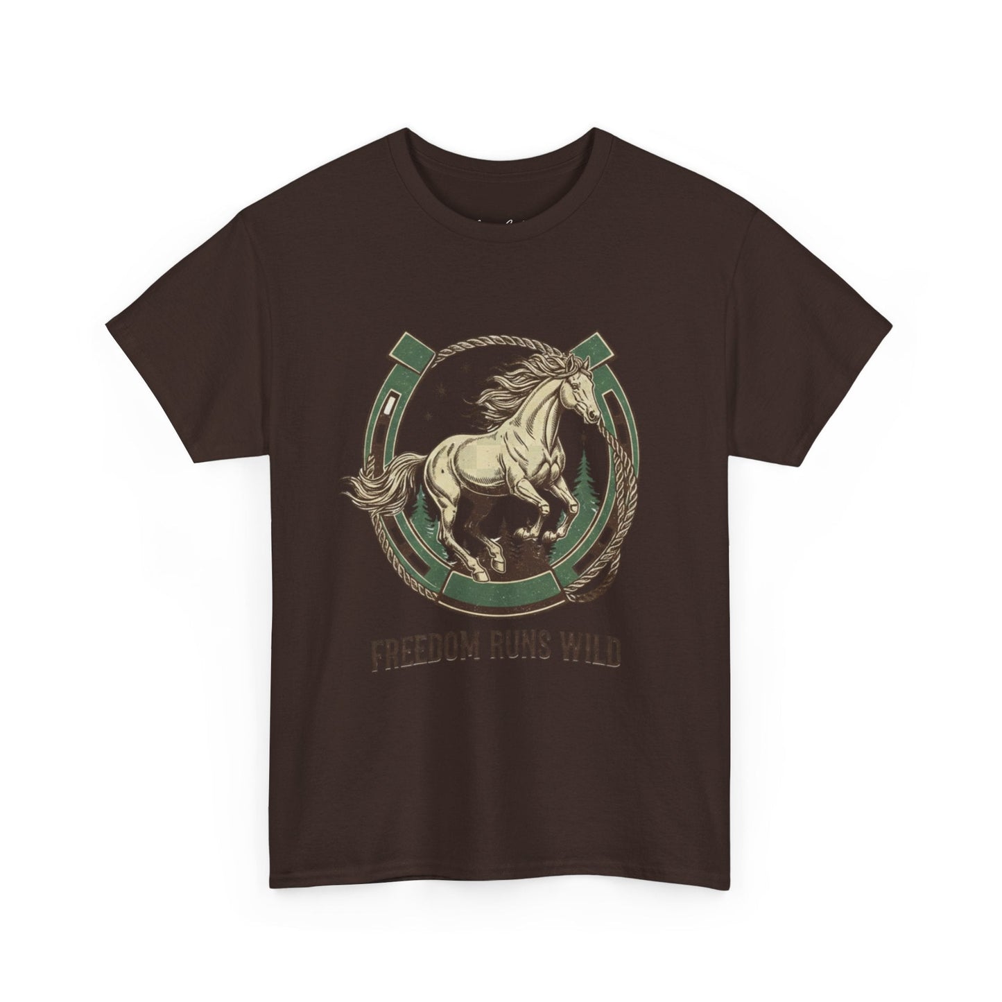Freedom Runs Wild Horse Graphic T-Shirt – Vintage Western Men’s Tee - JennyCool