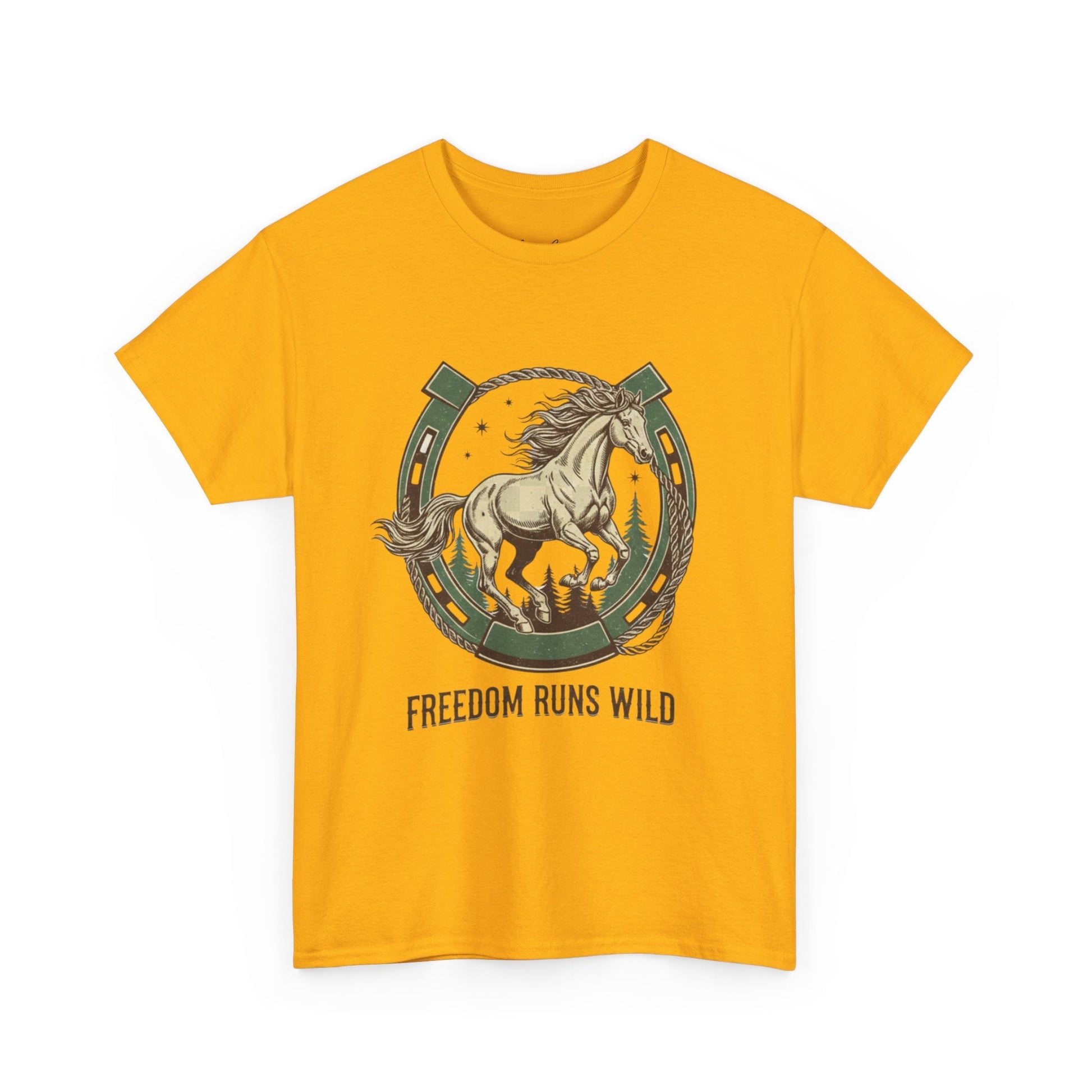 Freedom Runs Wild Horse Graphic T-Shirt – Vintage Western Women’s Tee - JennyCool
