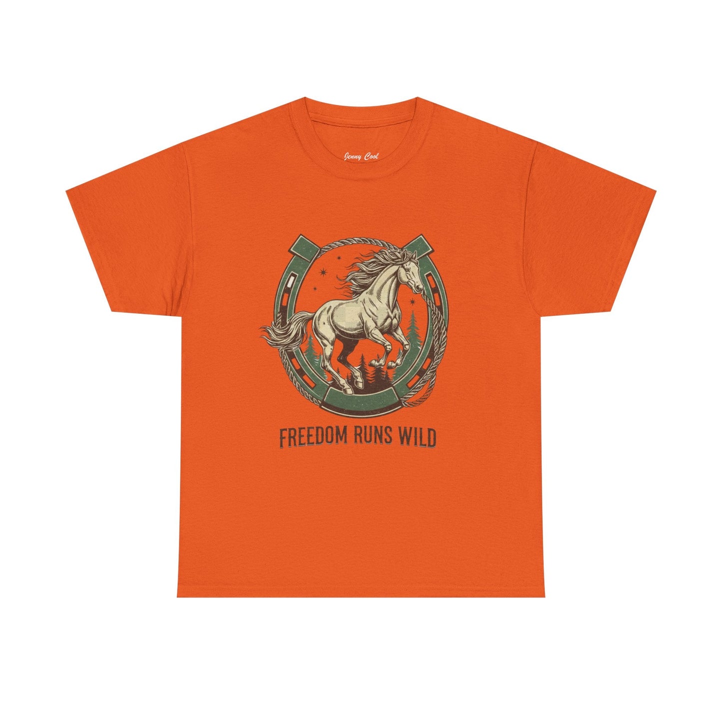 Freedom Runs Wild Horse Graphic T-Shirt – Vintage Western Women’s Tee - JennyCool