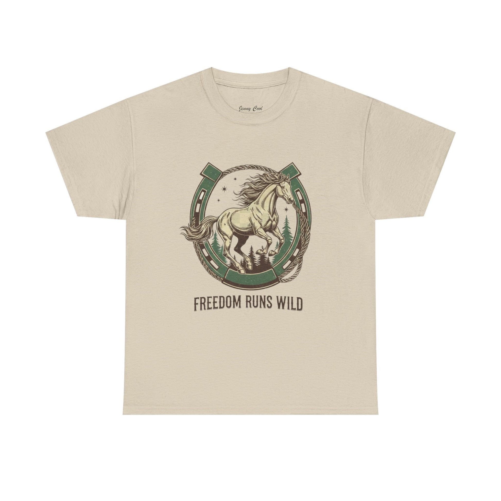 Freedom Runs Wild Horse Graphic T-Shirt – Vintage Western Women’s Tee - JennyCool