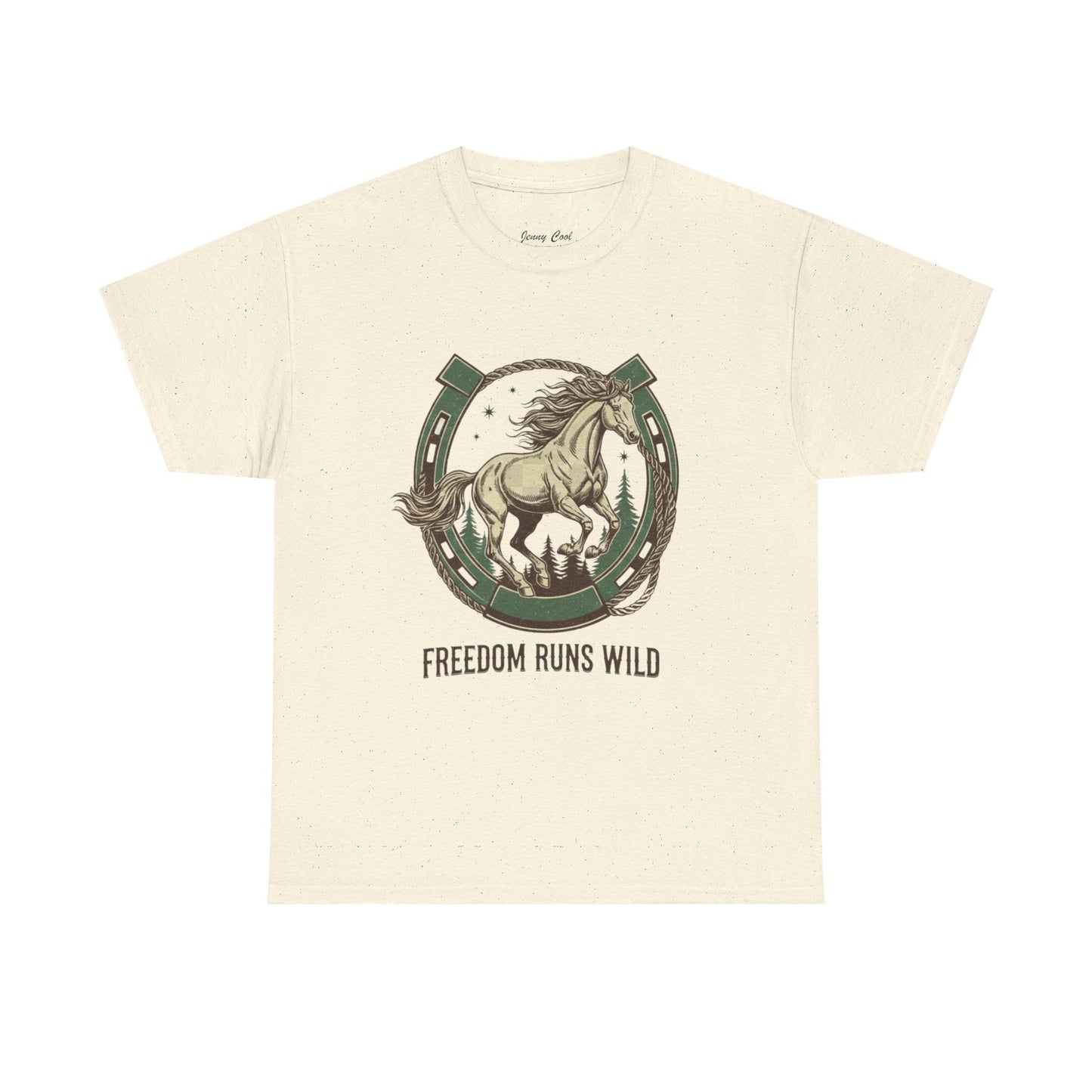 Freedom Runs Wild Horse Graphic T-Shirt – Vintage Western Women’s Tee - JennyCool
