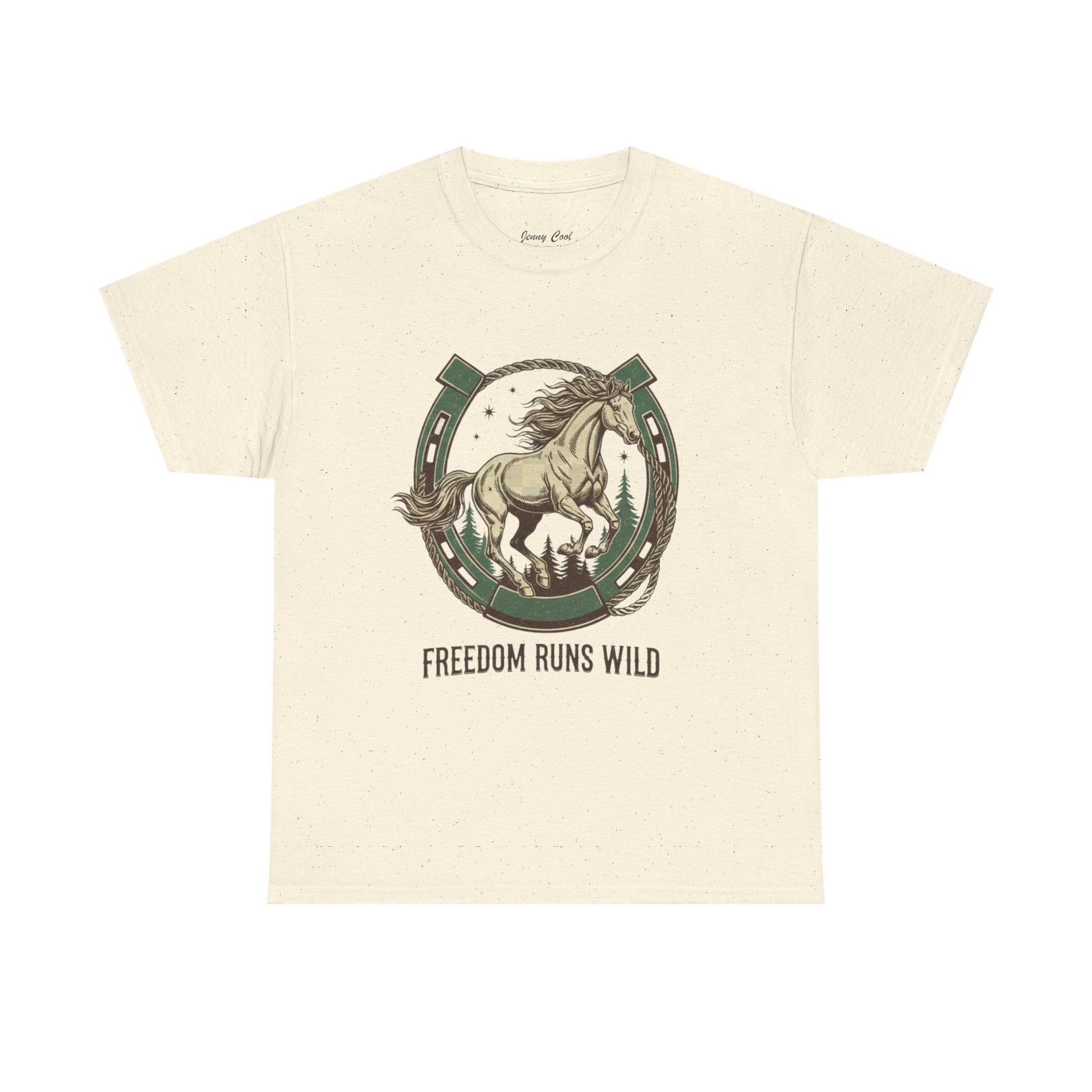 Freedom Runs Wild Horse Graphic T-Shirt – Vintage Western Women’s Tee - JennyCool
