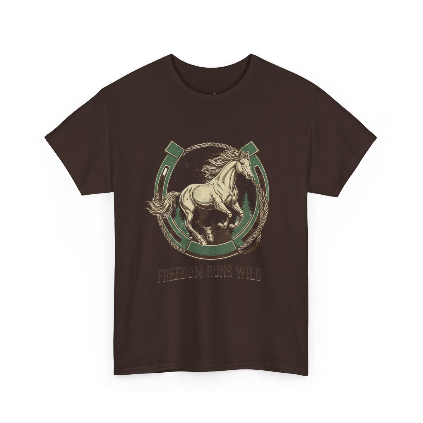 Freedom Runs Wild Horse Graphic T-Shirt – Vintage Western Women’s Tee - JennyCool