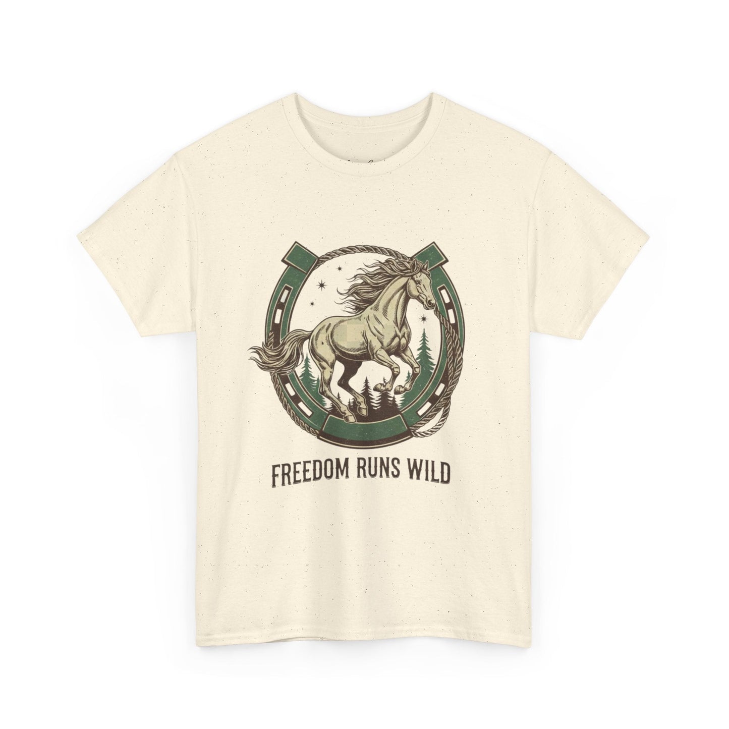 Freedom Runs Wild Horse Graphic T-Shirt – Vintage Western Women’s Tee - JennyCool