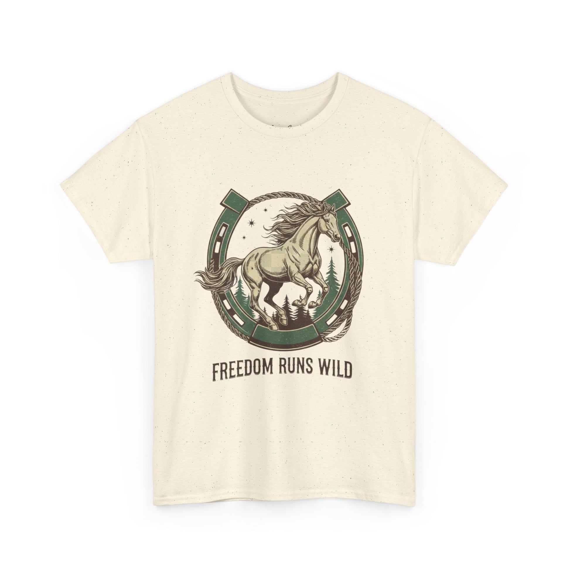 Freedom Runs Wild Horse Graphic T-Shirt – Vintage Western Women’s Tee - JennyCool