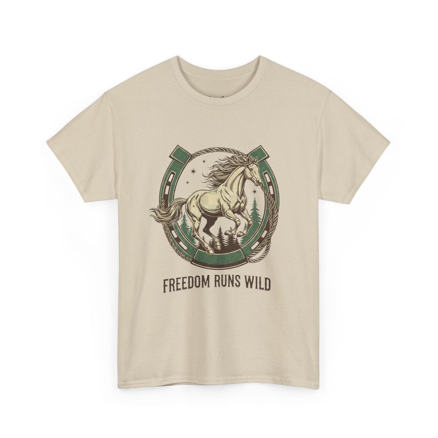 Freedom Runs Wild Horse Graphic T-Shirt – Vintage Western Women’s Tee - JennyCool