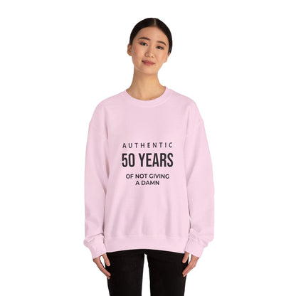 Funny 50th Birthday Crewneck - 50 Years of Not Giving a Damn Sweatshirt - JennyCool