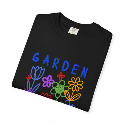 Garden of Happiness Floral Tee – Colorful Flower Graphic Shirt for Women, Cute Botanical Aesthetic T-Shirt - JennyCool