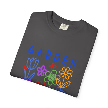 Garden of Happiness Floral Tee – Colorful Flower Graphic Shirt for Women, Cute Botanical Aesthetic T-Shirt - JennyCool