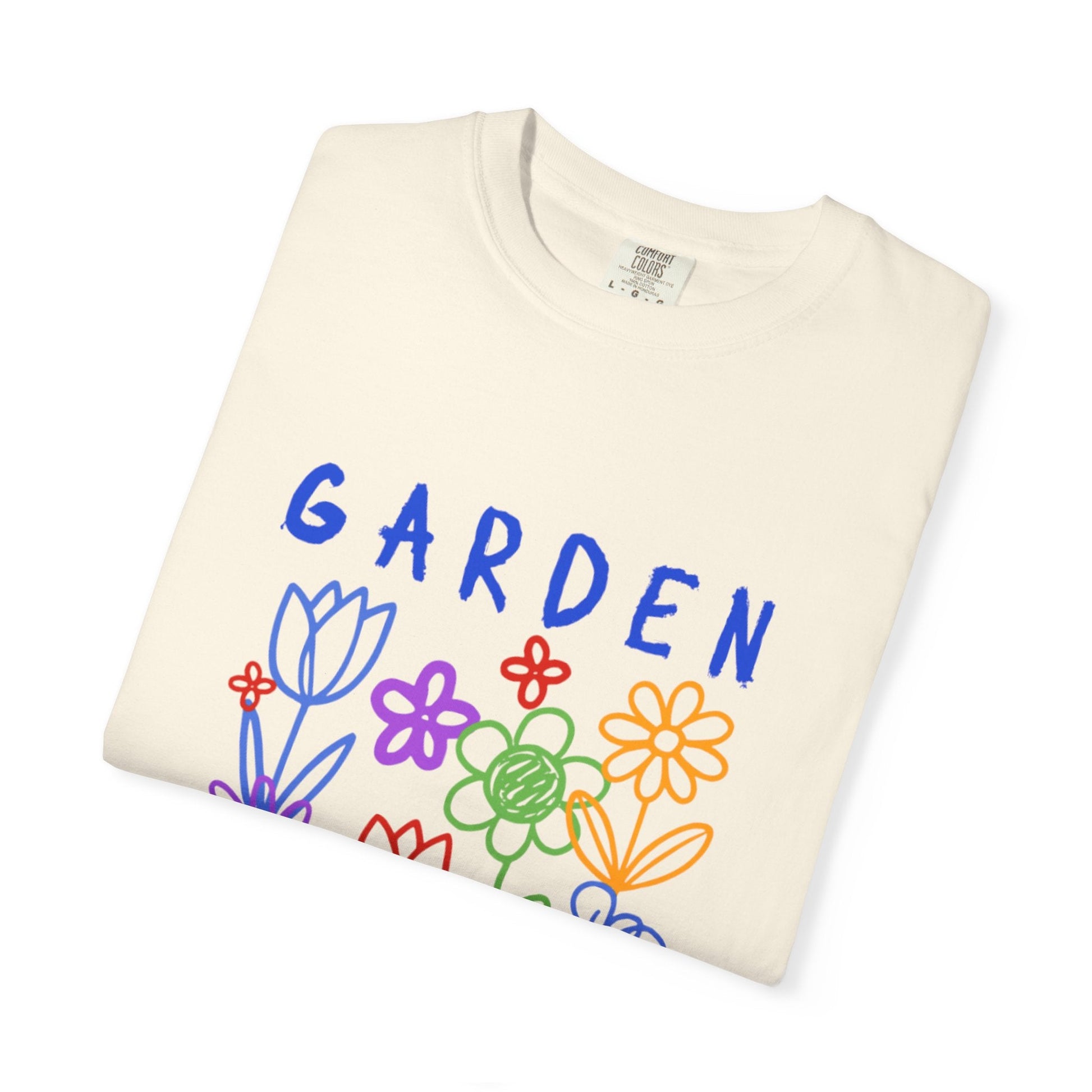Garden of Happiness Floral Tee – Colorful Flower Graphic Shirt for Women, Cute Botanical Aesthetic T-Shirt - JennyCool