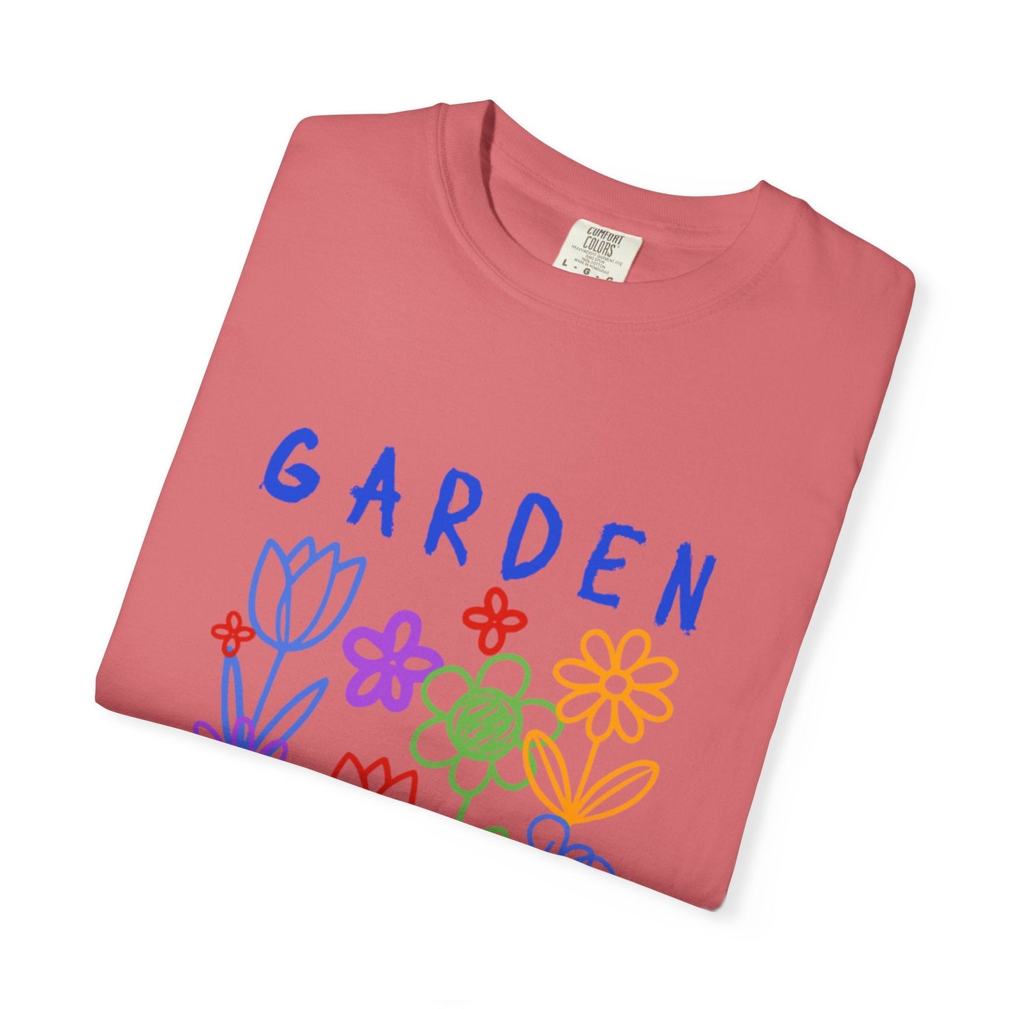 Garden of Happiness Floral Tee – Colorful Flower Graphic Shirt for Women, Cute Botanical Aesthetic T-Shirt - JennyCool