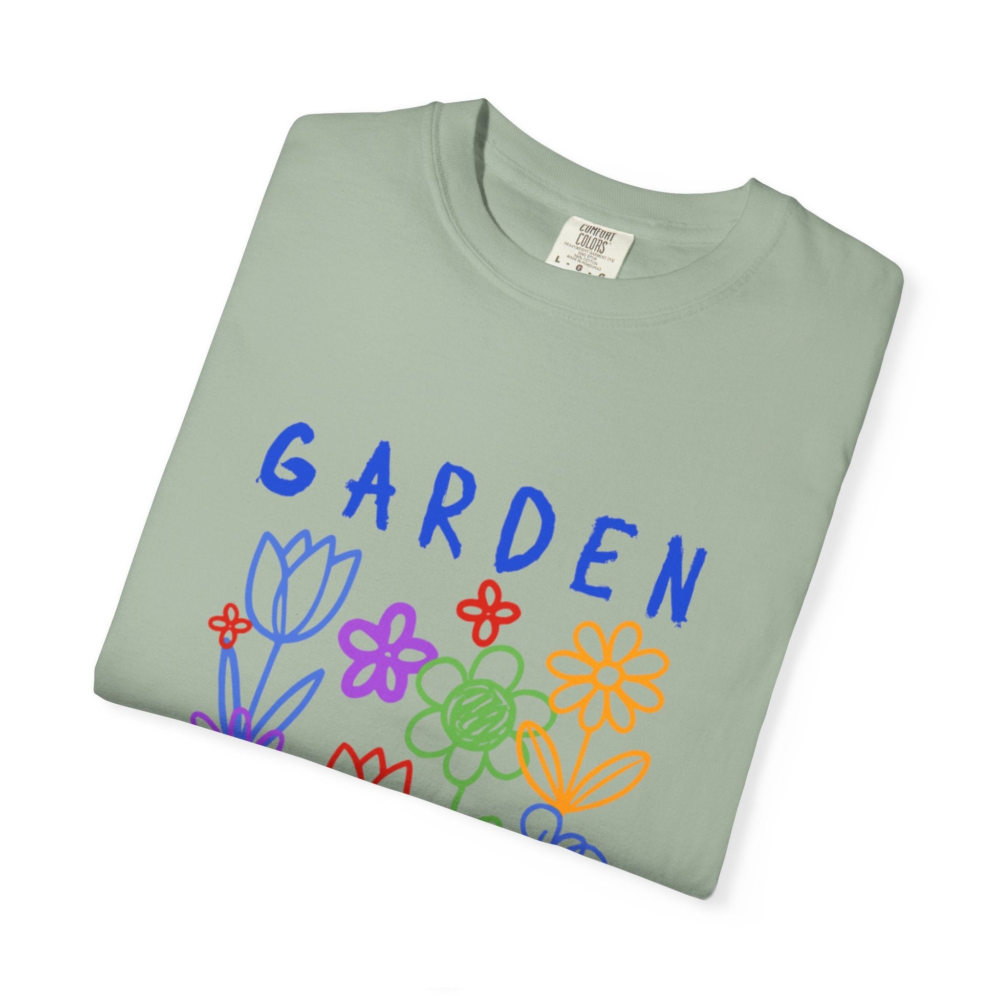 Garden of Happiness Floral Tee – Colorful Flower Graphic Shirt for Women, Cute Botanical Aesthetic T-Shirt - JennyCool