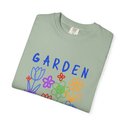 Garden of Happiness Floral Tee – Colorful Flower Graphic Shirt for Women, Cute Botanical Aesthetic T-Shirt - JennyCool