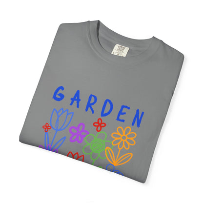 Garden of Happiness Floral Tee – Colorful Flower Graphic Shirt for Women, Cute Botanical Aesthetic T-Shirt - JennyCool