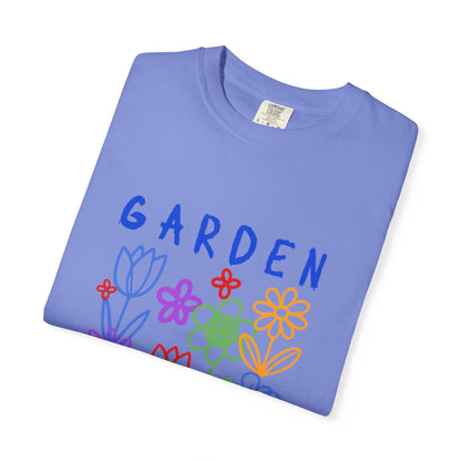 Garden of Happiness Floral Tee – Colorful Flower Graphic Shirt for Women, Cute Botanical Aesthetic T-Shirt - JennyCool