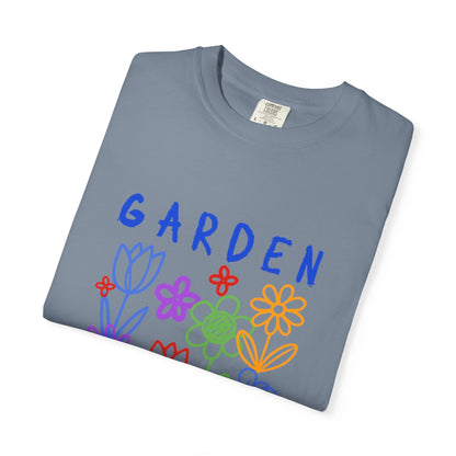 Garden of Happiness Floral Tee – Colorful Flower Graphic Shirt for Women, Cute Botanical Aesthetic T-Shirt - JennyCool
