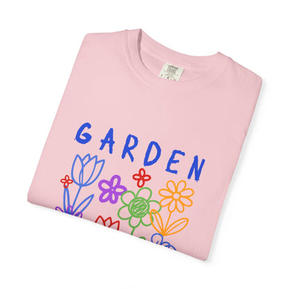 Garden of Happiness Floral Tee – Colorful Flower Graphic Shirt for Women, Cute Botanical Aesthetic T-Shirt - JennyCool