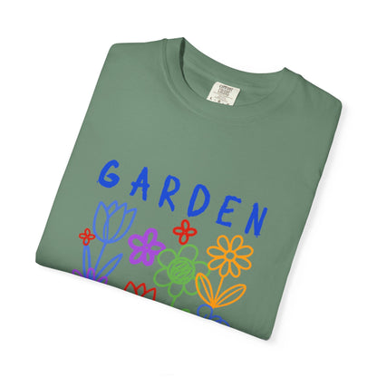 Garden of Happiness Floral Tee – Colorful Flower Graphic Shirt for Women, Cute Botanical Aesthetic T-Shirt - JennyCool