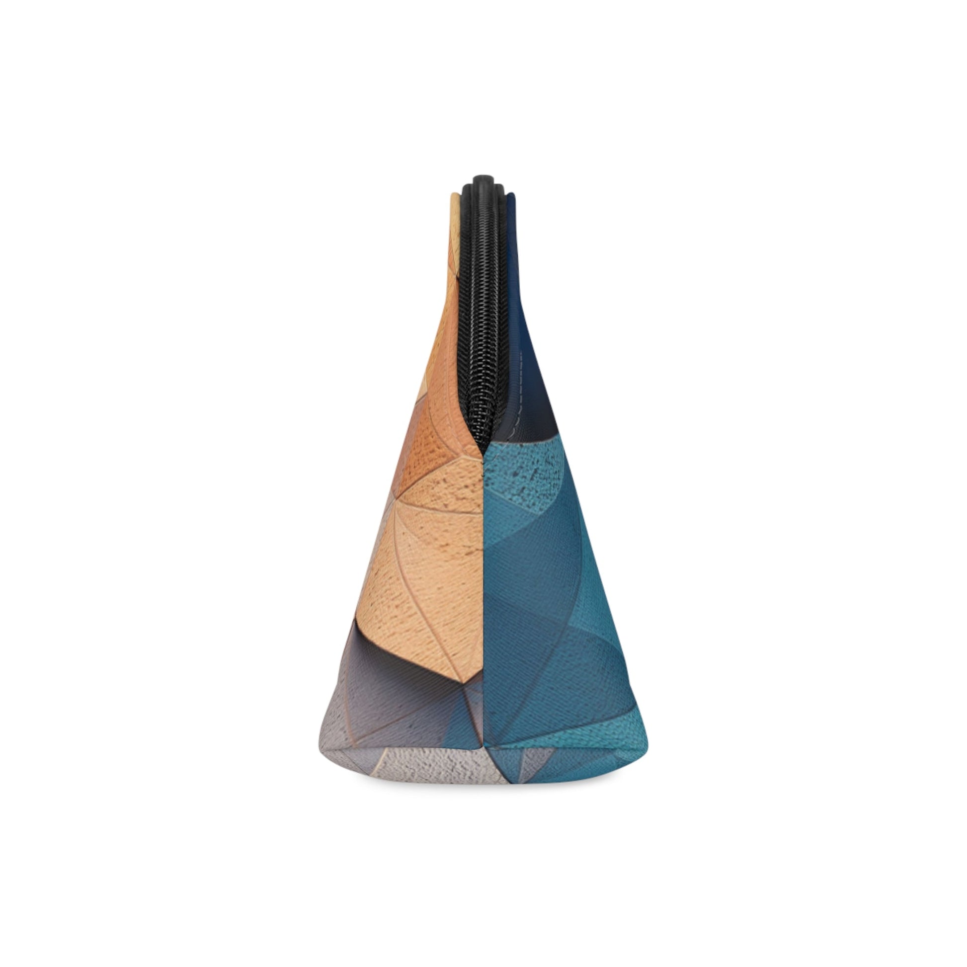Geometric Abstract Makeup Bag – Modern Polygon Cosmetic Pouch, Faux Leather Travel Makeup Organizer - JennyCool