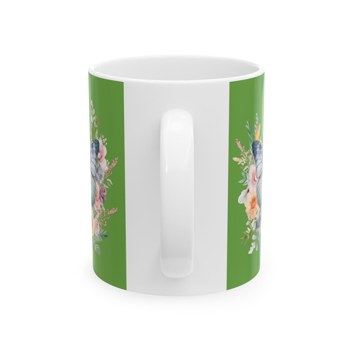 Green Ceramic Mug Butterfly, (11oz, 15oz) - JennyCool