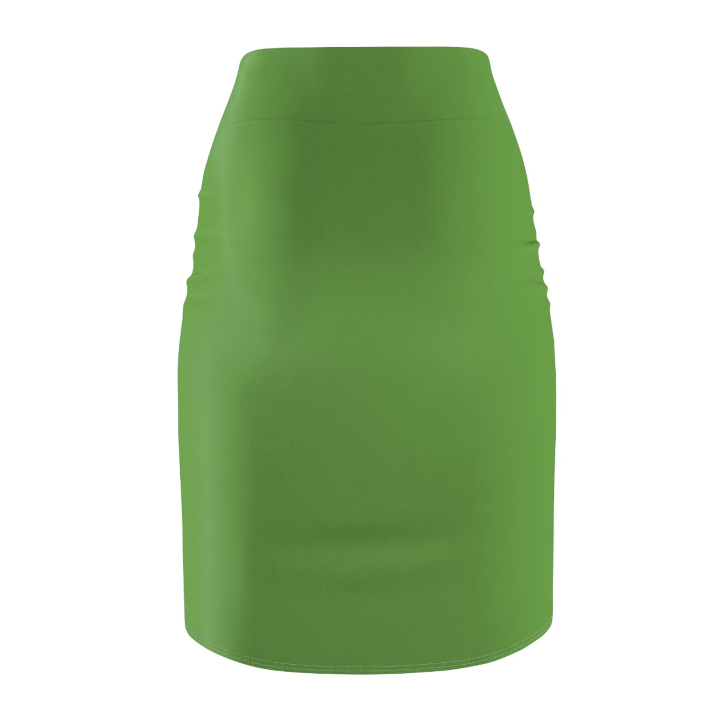 Green Women's Pencil Skirt (AOP) with Spring Flowers and Butterfly - JennyCool