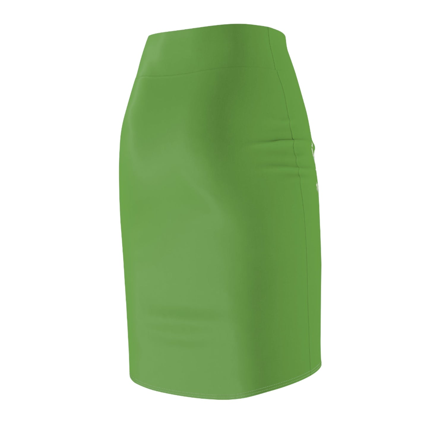 Green Women's Pencil Skirt (AOP) with Spring Flowers and Butterfly - JennyCool