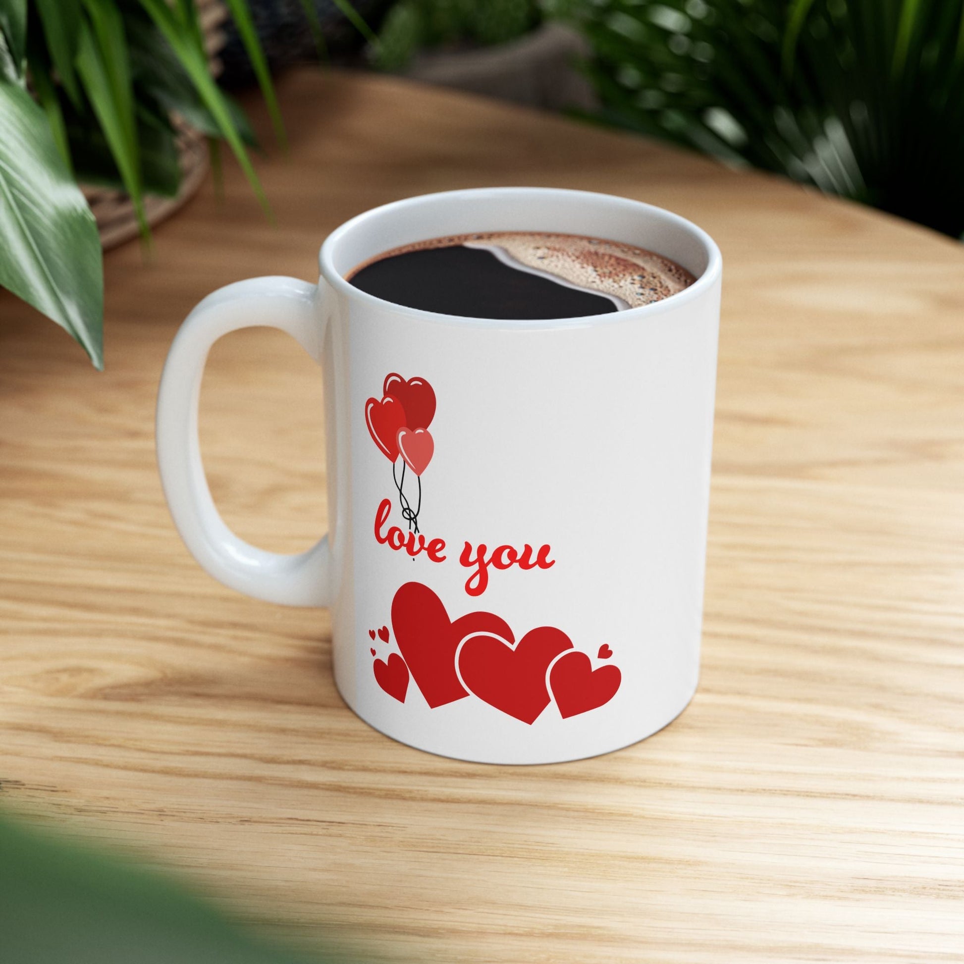 Heart Print Ceramic Mug - JennyCool