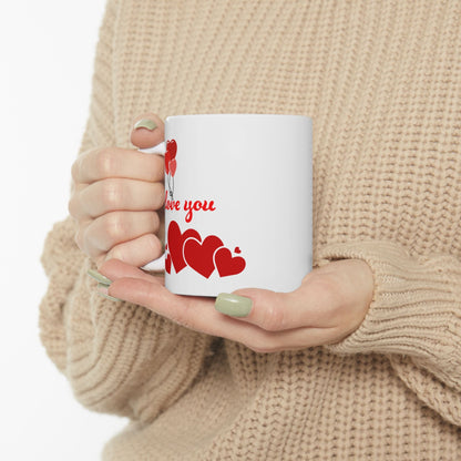 Heart Print Ceramic Mug - JennyCool
