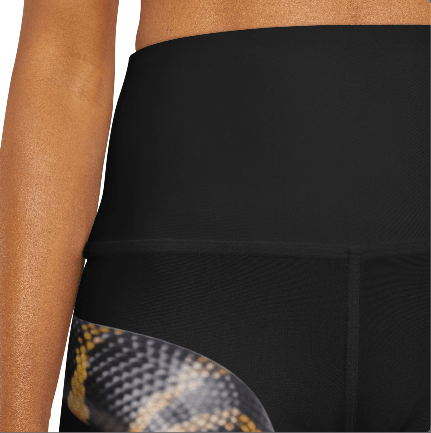 High Waisted Red Yoga Shorts (AOP) Black Color with a Snake design - JennyCool