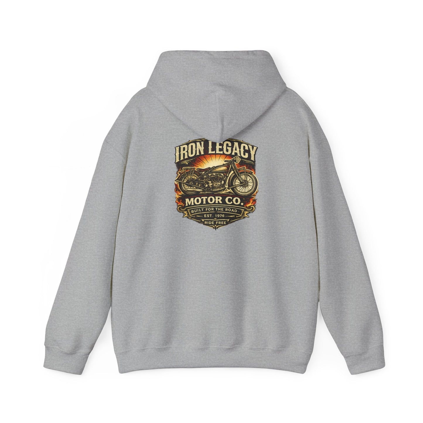 Iron Legacy Ride Free Motorcycle Hoodie – Vintage Biker Graphic Pullover – Unisex Midweight Streetwear - JennyCool