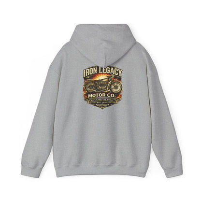 Iron Legacy Ride Free Motorcycle Hoodie – Vintage Biker Graphic Pullover – Unisex Midweight Streetwear - JennyCool